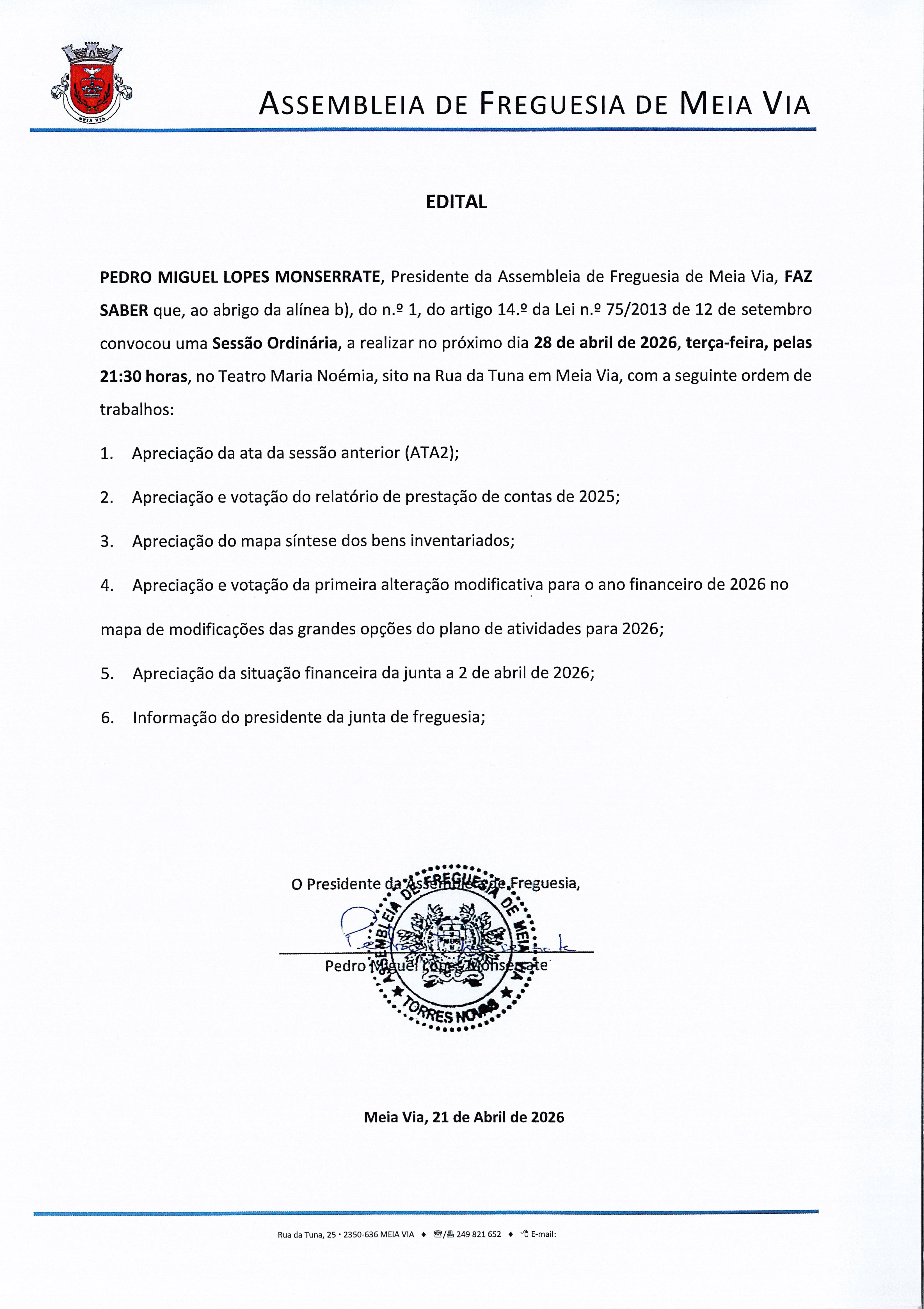 EDITAL 28 DE ABRIL