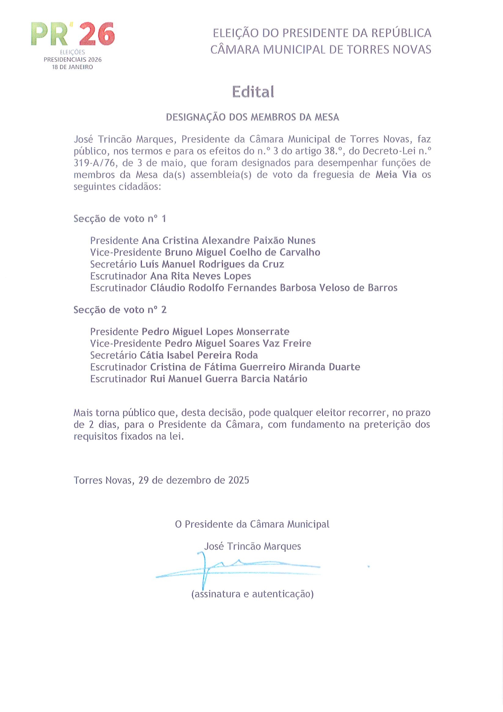 designacao membros mesa 2026